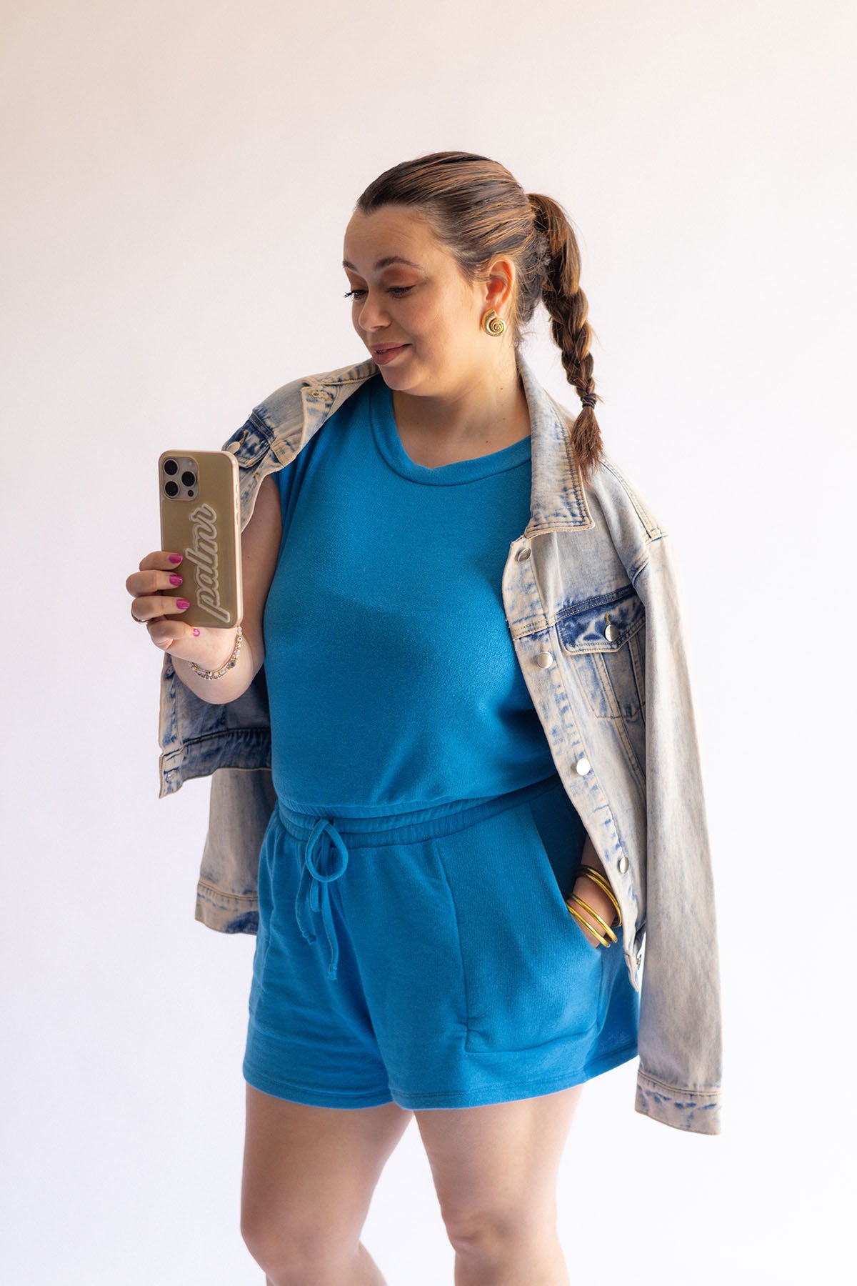 Palmr style womens tropical glow romper blue resort wear selfcare