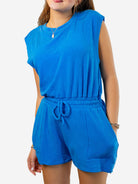 Palmr style womens tropical glow romper blue resort wear selfcare