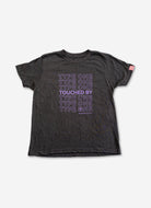 Palmr Style Youth Touched By Type One Black Tee Supporting T1D Soft Short Sleeve Palm Tree Resort wear Self-Care