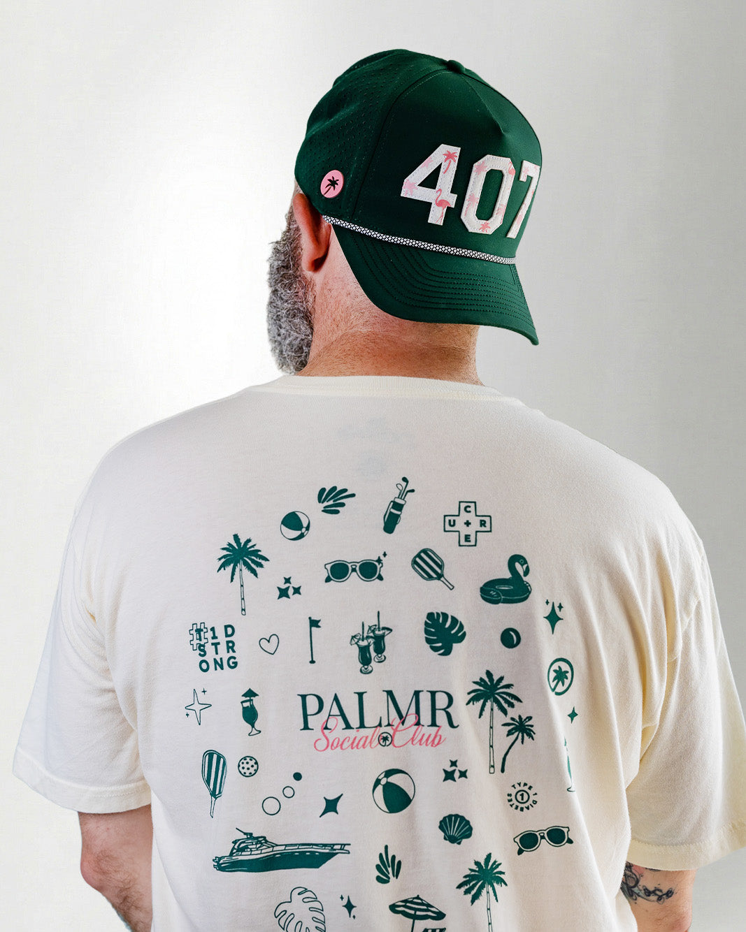 Palmr Style Palmr Socal Club tee Vintage Washed Cremåe Short sleeve shirt