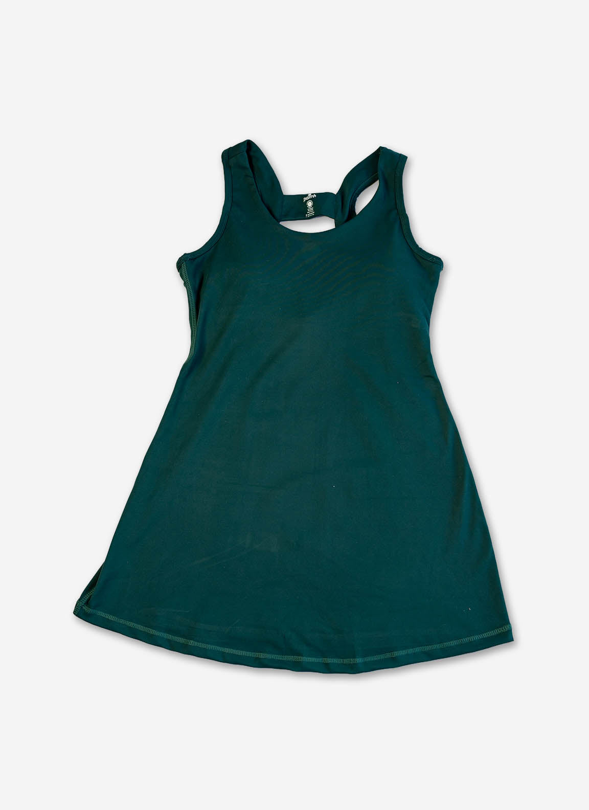 Green tank dress on a white background