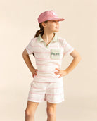 The Cabana Pink Stripe Girl's Top — view 3 | Palmr Style