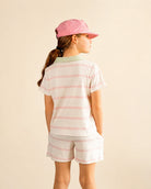The Cabana Pink Stripe Girl's Shorts — view 5 | Palmr Style