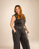 The Palm Play Jumpsuit - Charcoal — view 4 | Palmr Style