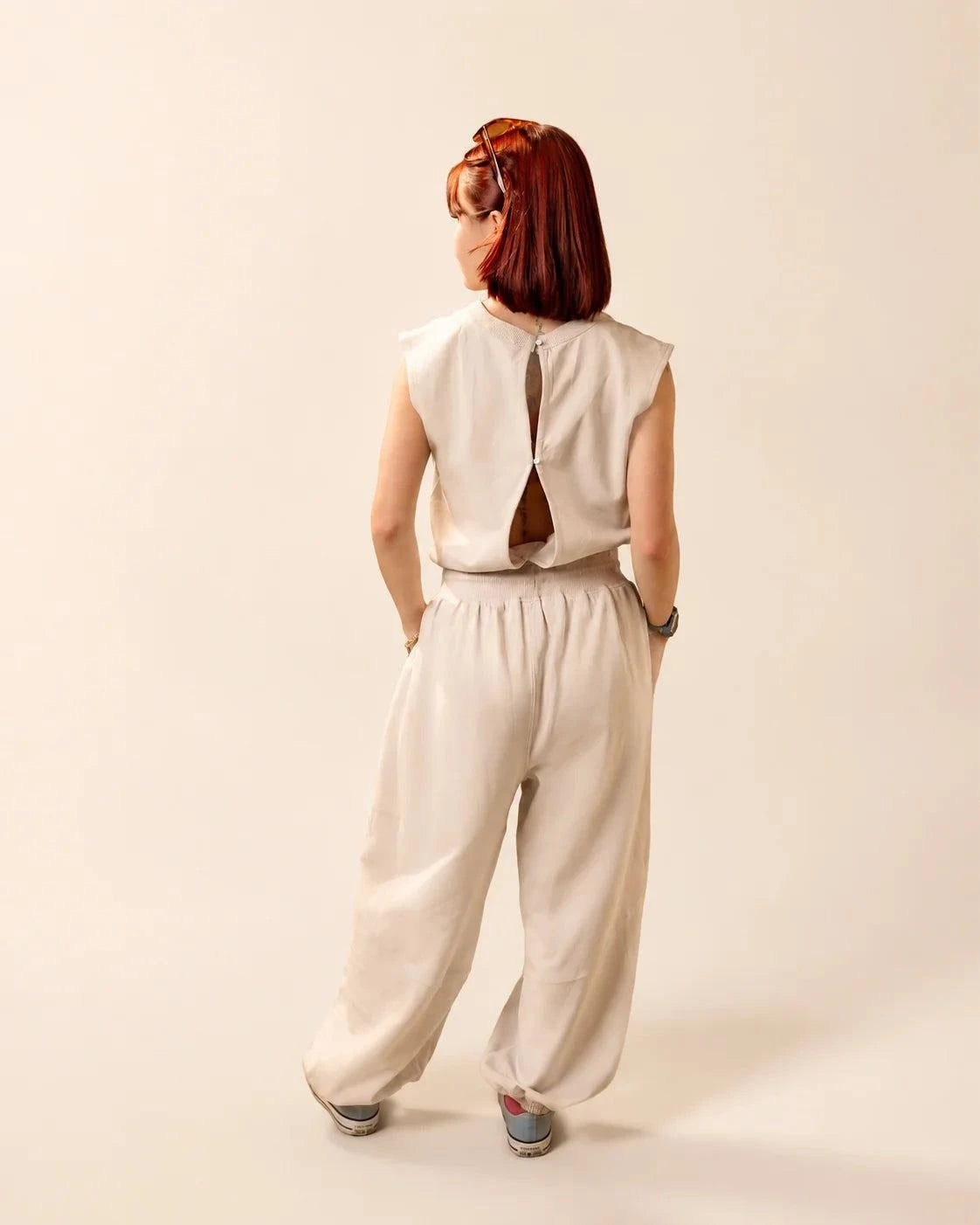 The Palm Play Jumpsuit - Cream — view 2 | Palmr Style