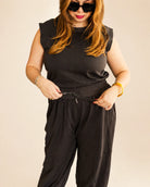 The Palm Play Jumpsuit - Charcoal — view 5 | Palmr Style