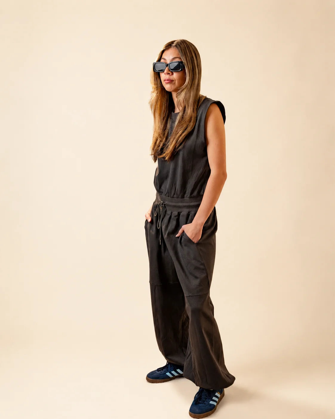 The Palm Play Jumpsuit - Charcoal — view 9 | Palmr Style