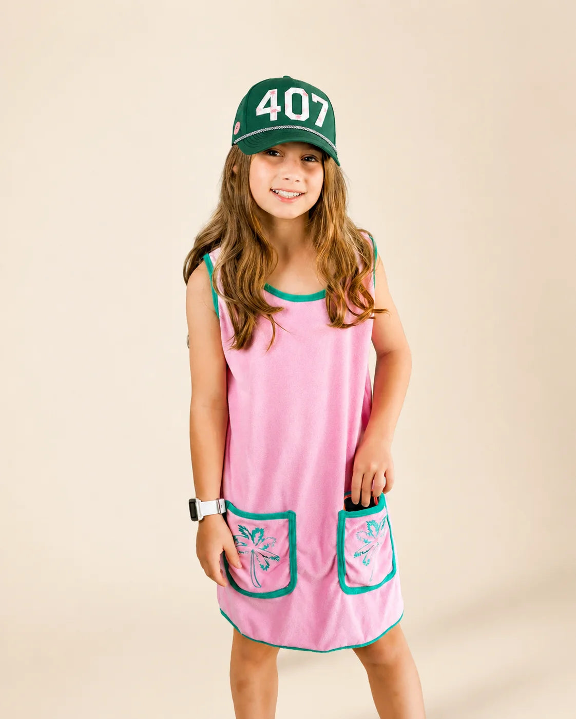 Pocketful of Palms Girl's Dress — view 6 | Palmr Style