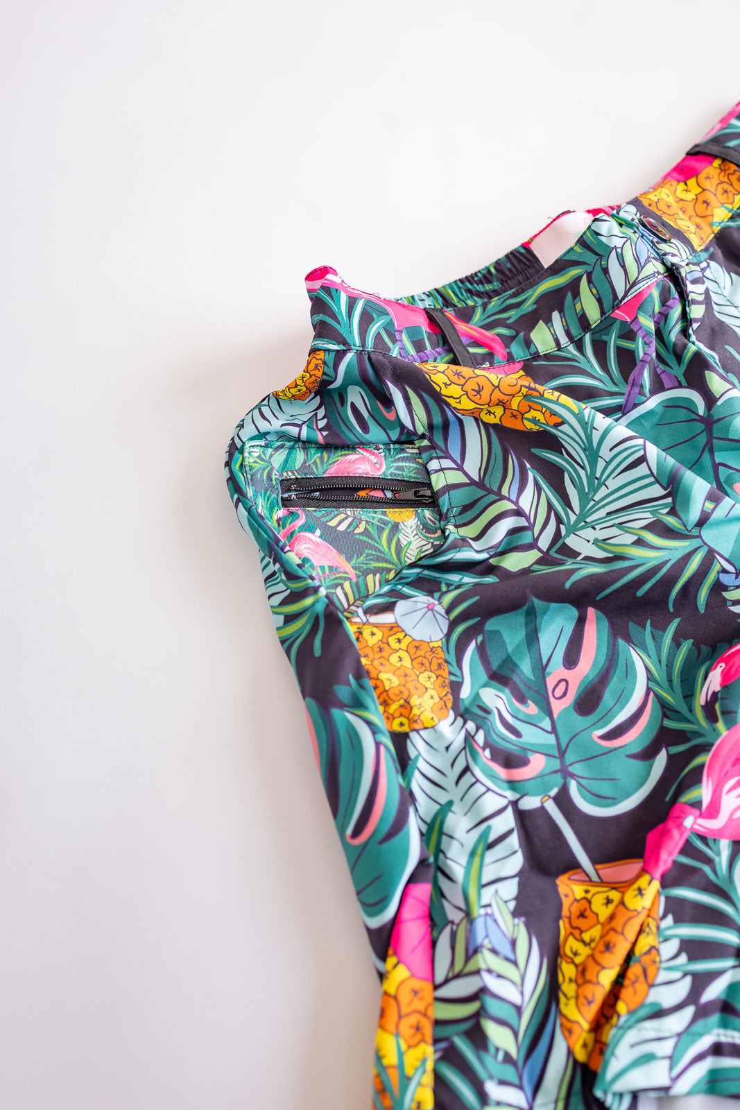 Palmr Style Baha Palm Hybrid Swim Shorts Mens Black Green Palm Leaf Flamingo Pineapple boardshorts beach bar Resort wear Self-Care