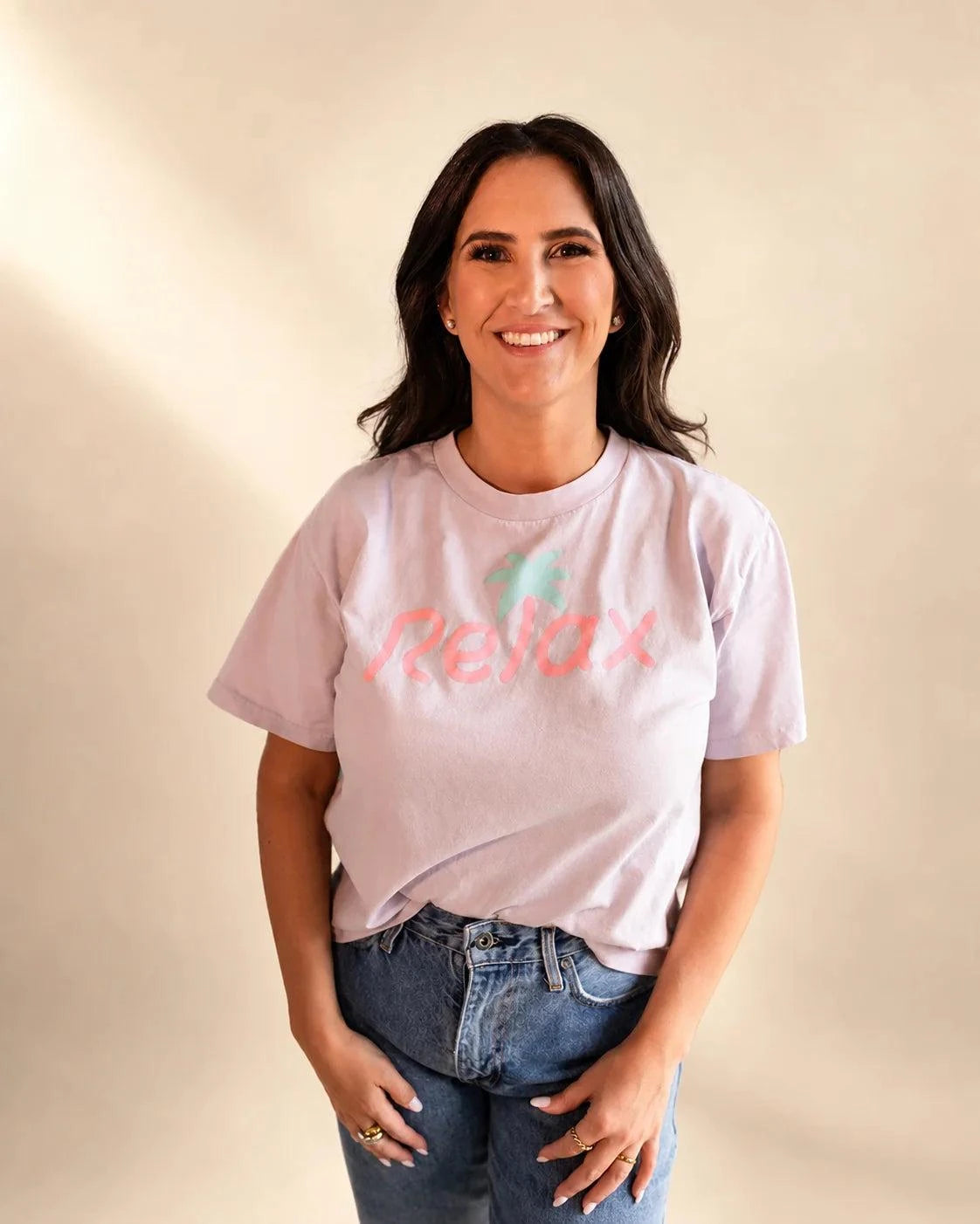The Relax Tee - Orchid — view 3 | Palmr Style