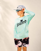 The Palmr SunVibe Kids Shirt - Mint Green: kids tee | Palmr Style
