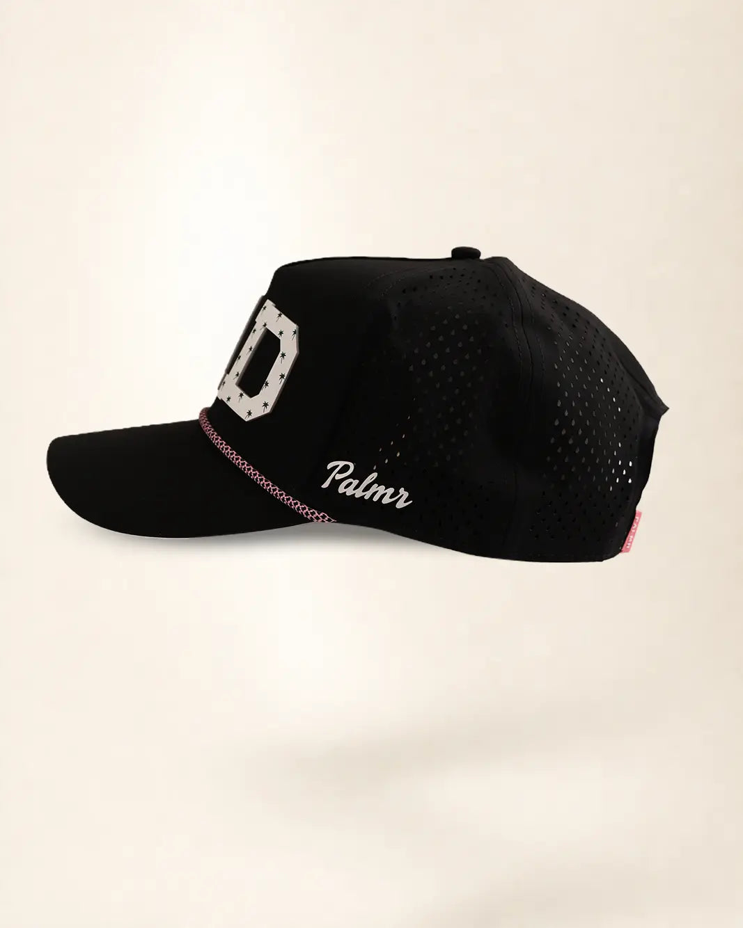 Black T1D hat with palm design, water-resistant and stylish for Florida heat