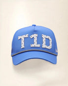 Blue T1D  hat with palm design, water-resistant and stylish for Florida heat