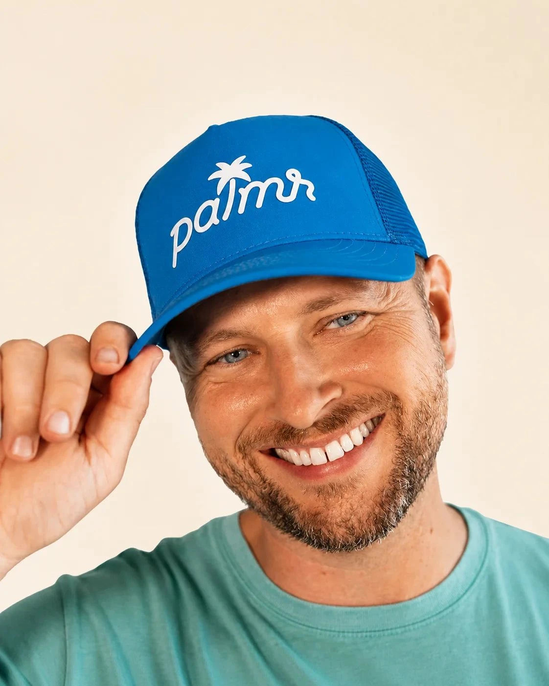 T1D Blue Trucker Hat — view 6 | Palmr Style