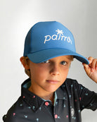 Palmr Style T1D Blue Trucker Hat Resort Wear Self-Care Type 1 Diabetes