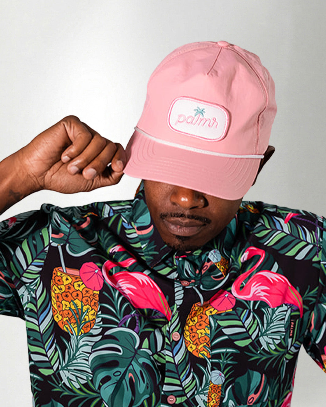 Palmr Style Mens Blush Rope hat pink resort wear self-care