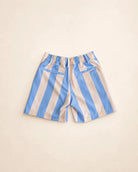 Ronnie Kids Hybrid Swim Shorts blue and tan coastal stripes quick-dry kids swimwear