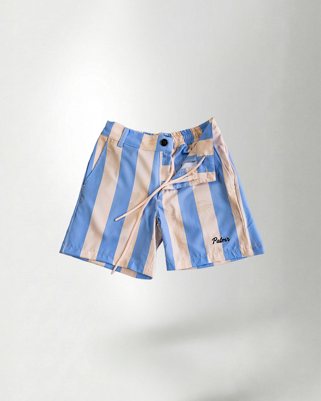 Striped shorts with "Palmr" embroidery