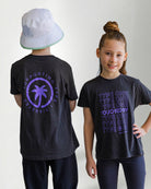 Palmr Style Youth Touched By Type One Black Tee Supporting T1D Soft Short Sleeve Palm Tree Resort wear Self-Care