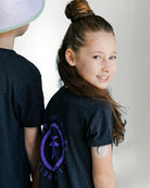 Palmr Style Youth Touched By Type One Black Tee Supporting T1D Soft Short Sleeve Palm Tree Resort wear Self-Care