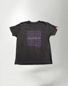 Palmr Style Youth Touched By Type One Black Tee Supporting T1D Soft Short Sleeve Palm Tree Resort wear Self-Care