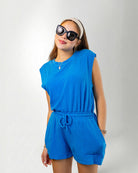 Palmr style womens tropical glow romper blue resort wear selfcare