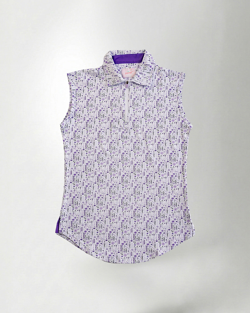 Patterned sleeveless polo