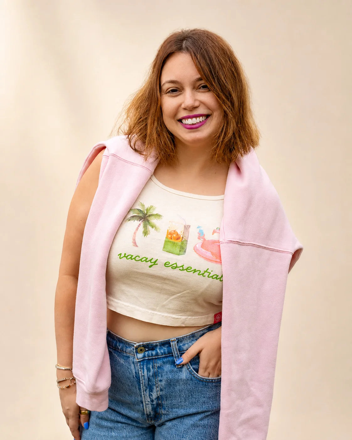 Vacay Essentials Crop Tank — view 3 | Palmr Style