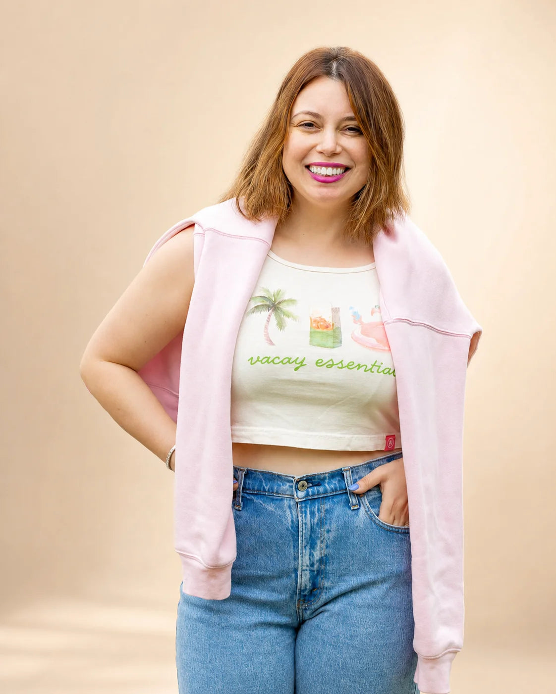 Vacay Essentials Crop Tank — view 4 | Palmr Style