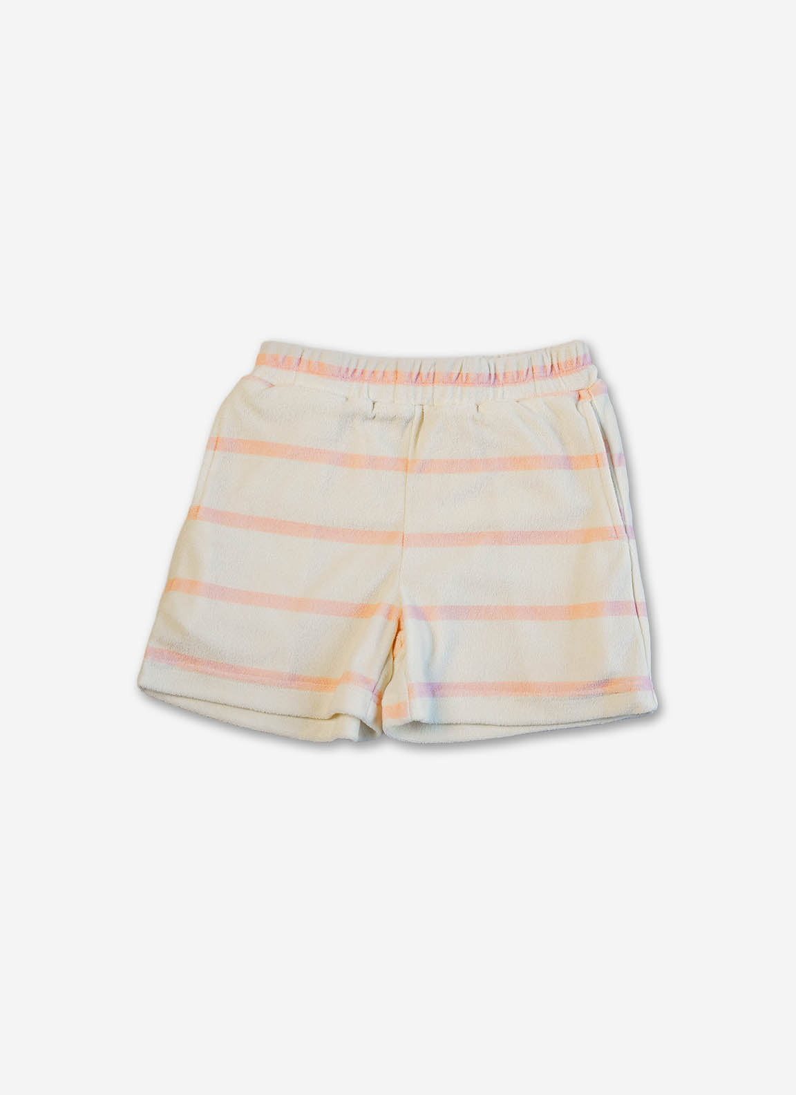 Striped shorts on a light beige background