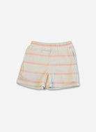 Striped shorts on a light beige background