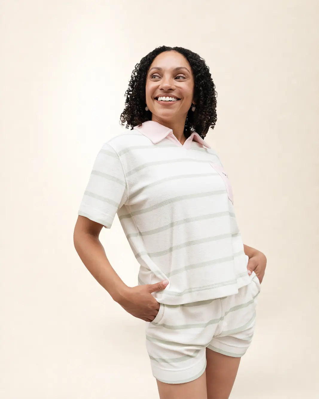 The Cabana Green Stripe Top