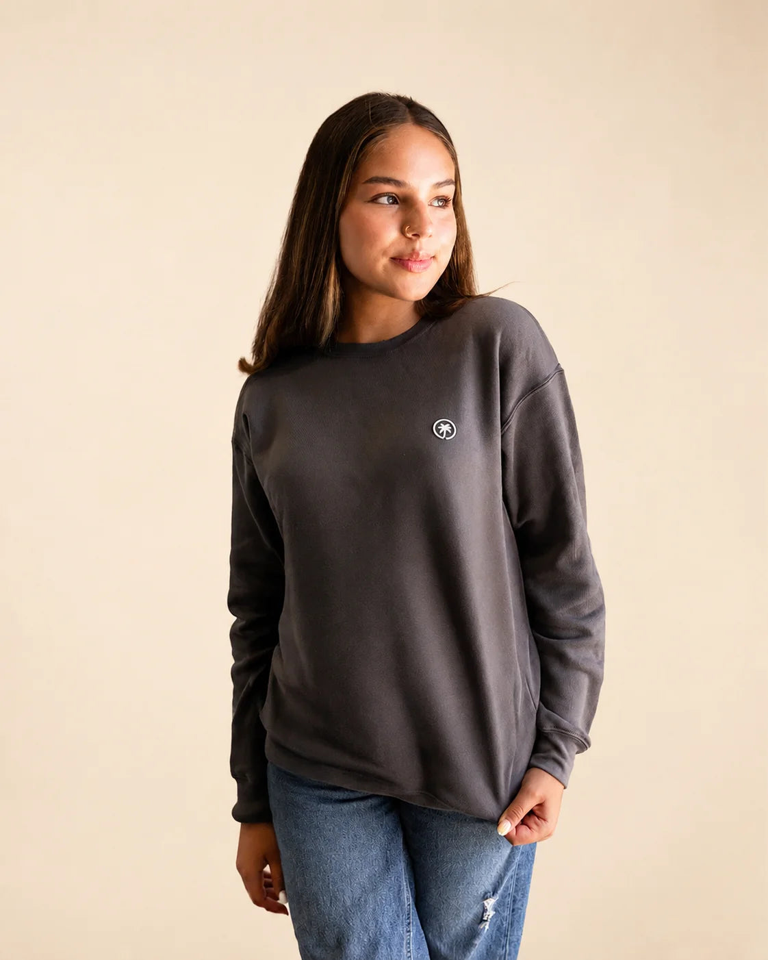 The Cloud Embrace Crewneck Sweatshirt - Charcoal — view 8 | Palmr Style