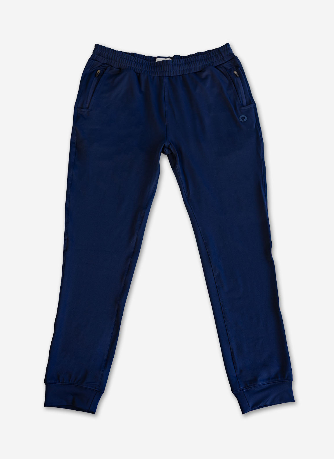 Navy blue pants on a white background