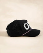 Black ORL Signature Hat with white silicone lettering and palm design, water-resistant and structured rope cap, known as The 407 Hat