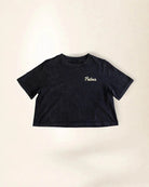 Black crop  t-shirt with Palmr's logo