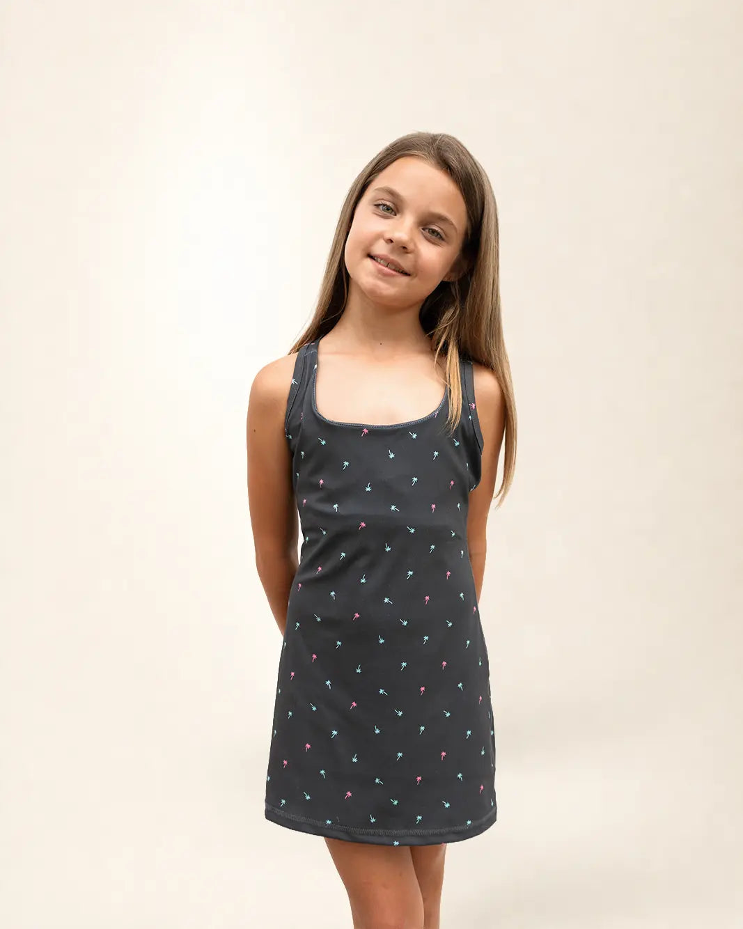 The Ace Kids Dress - Palm Icon Night
