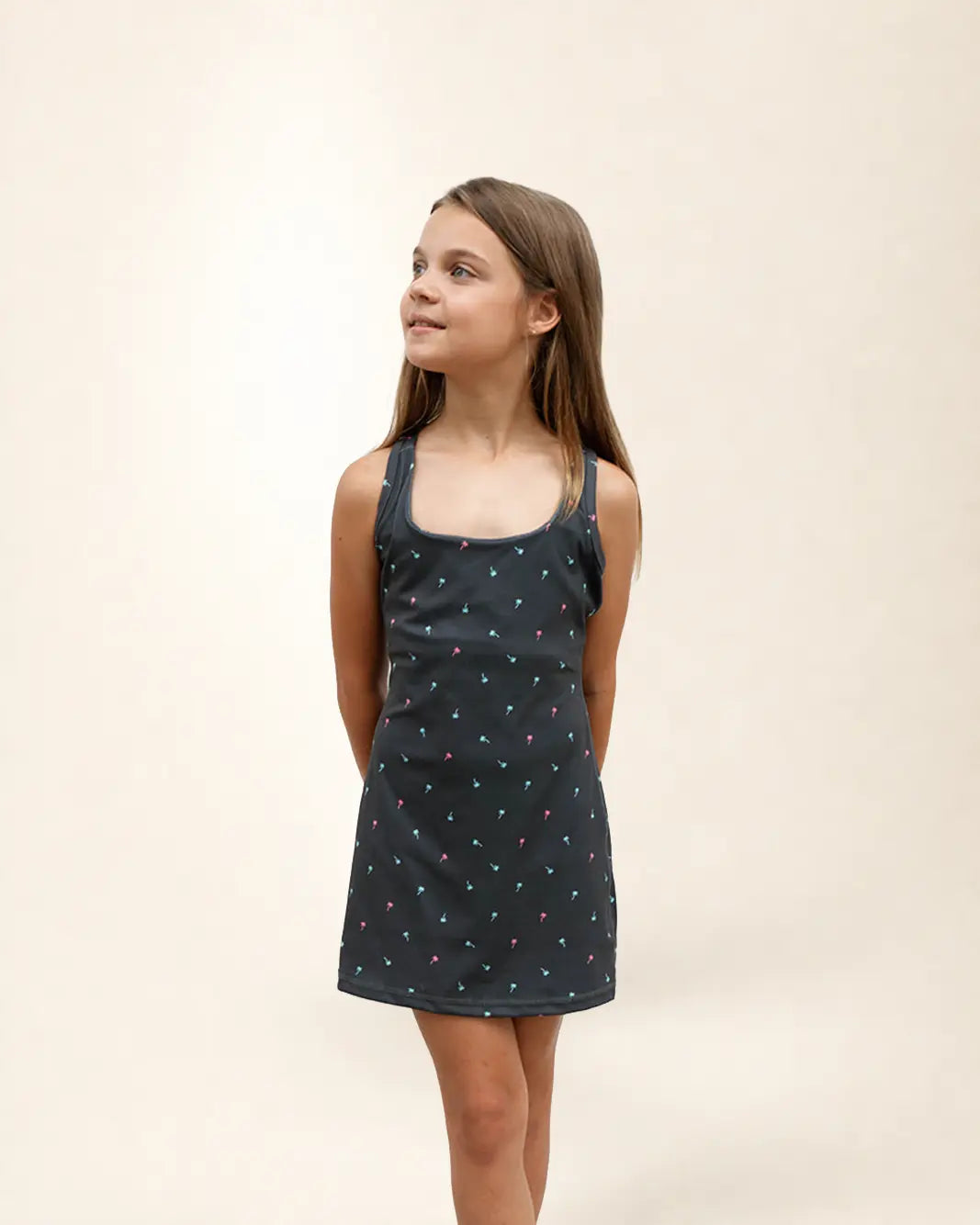 The Ace Kids Dress - Palm Icon Night