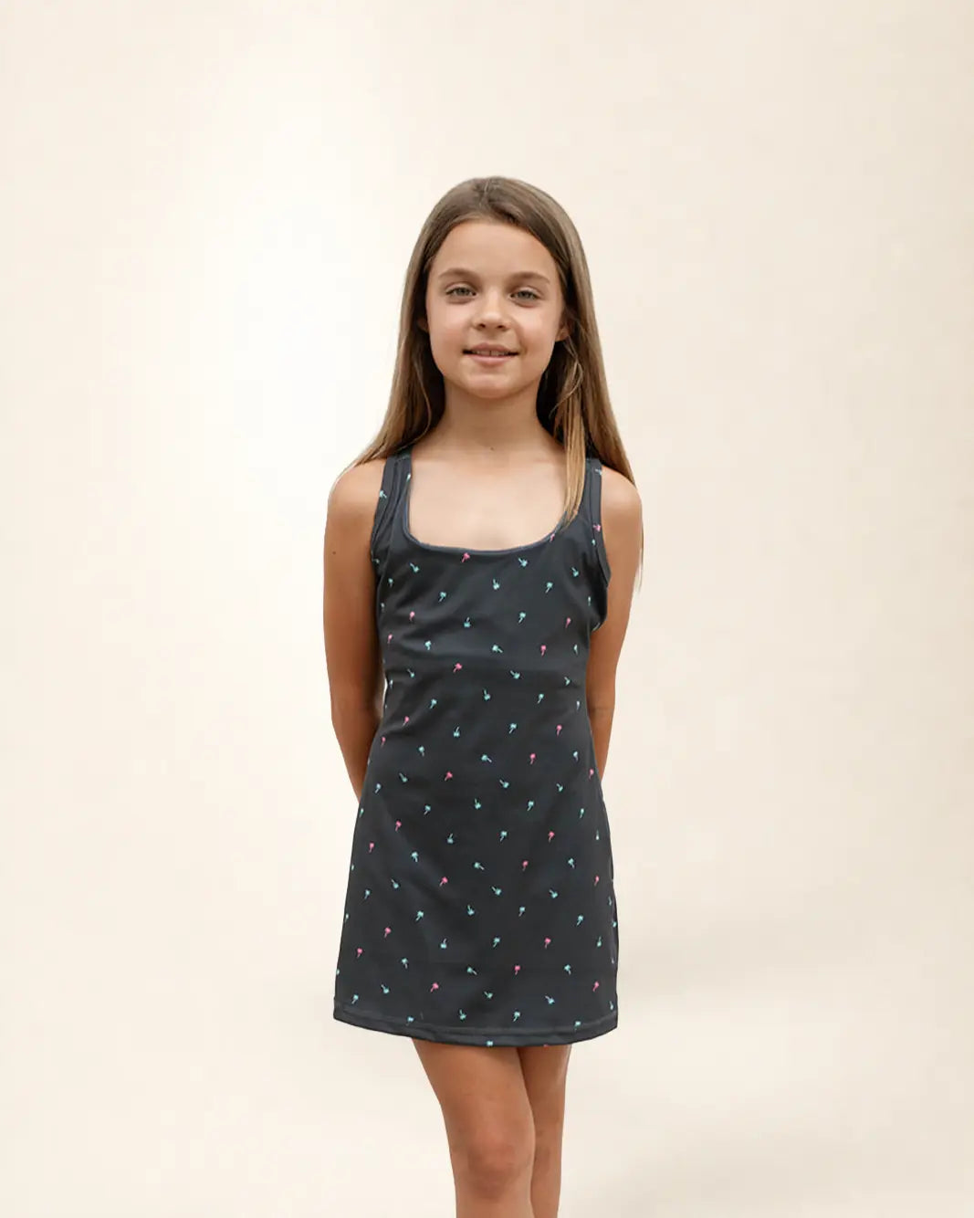 The Ace Kids Dress - Palm Icon Night
