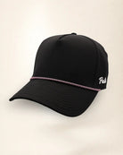 Custom Number Signature Hat in black, angled view