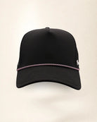 Custom Number Signature Hat in black, front view