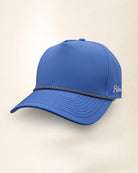 Custom Number Signature Hat in blue, angled view