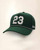 Custom Number Signature Hat in green, shown with the number 23