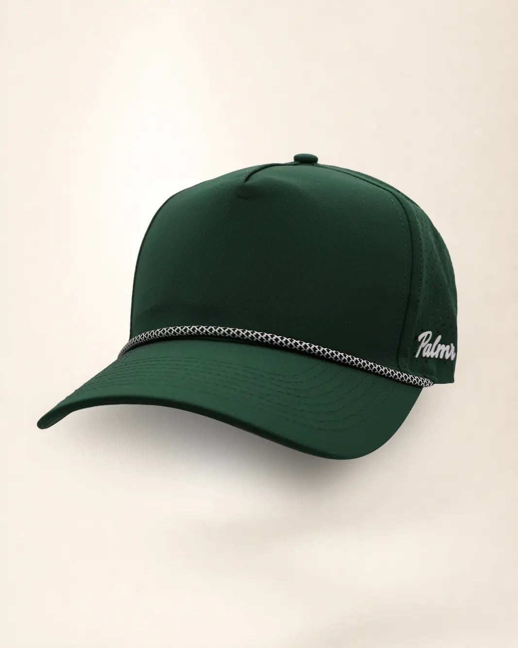 Custom Number Signature Hat in green, angled view