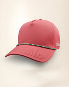 Custom Number Signature Hat in pink, angled view
