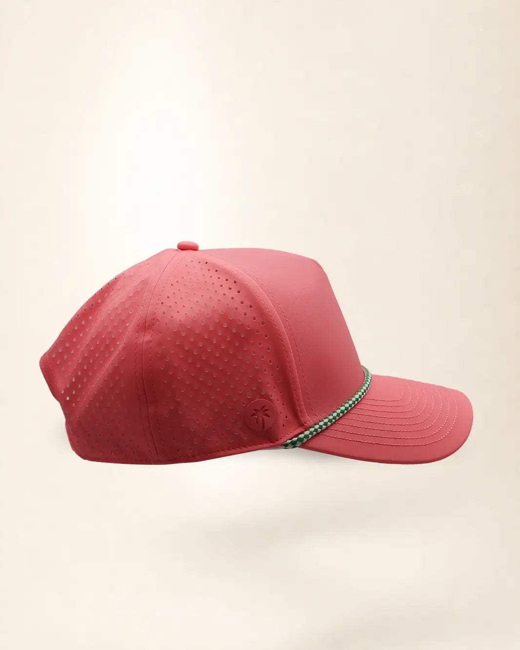 Palmr Signature rope hat in pink, rear three-quarter view