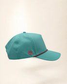 Palmr Signature rope hat in teal, rear three-quarter view