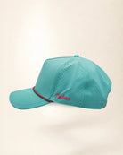 Palmr Signature rope hat in teal, side view